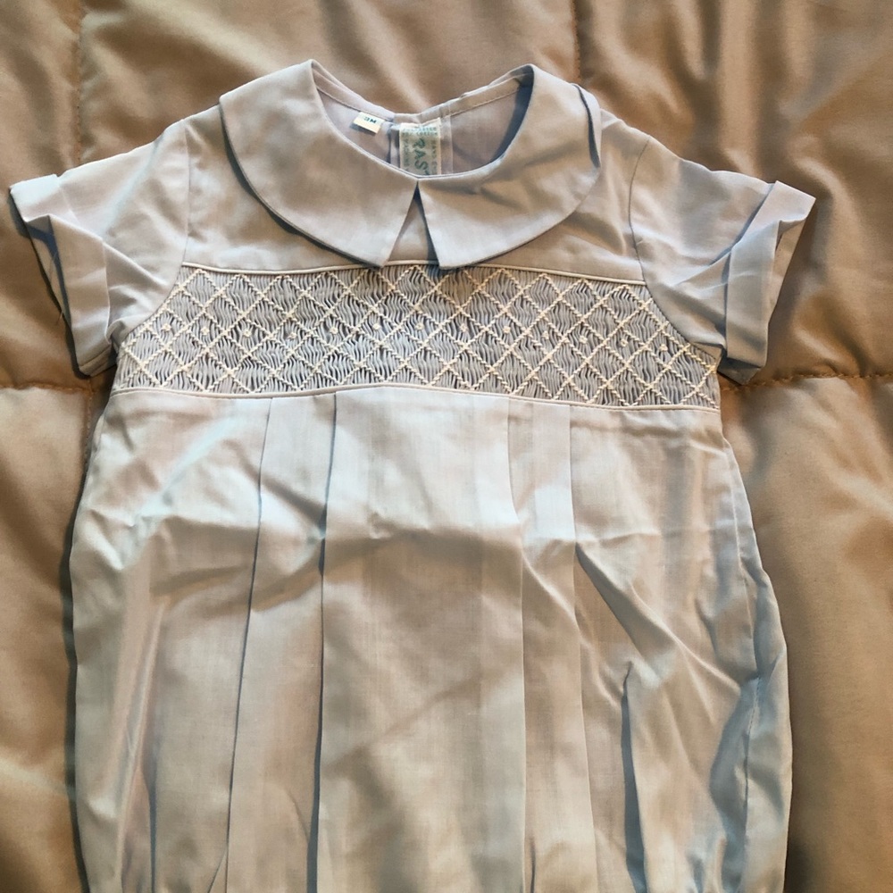 Boys size 3 months  smocked onesie
